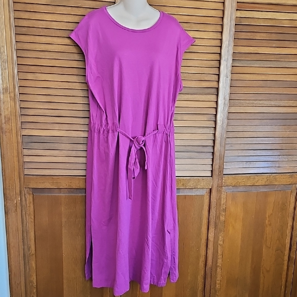 NWT Sonoma Goods for Life Midi Dress  Magenta Pink Knit Drawstring Waist XXL - Picture 5 of 13